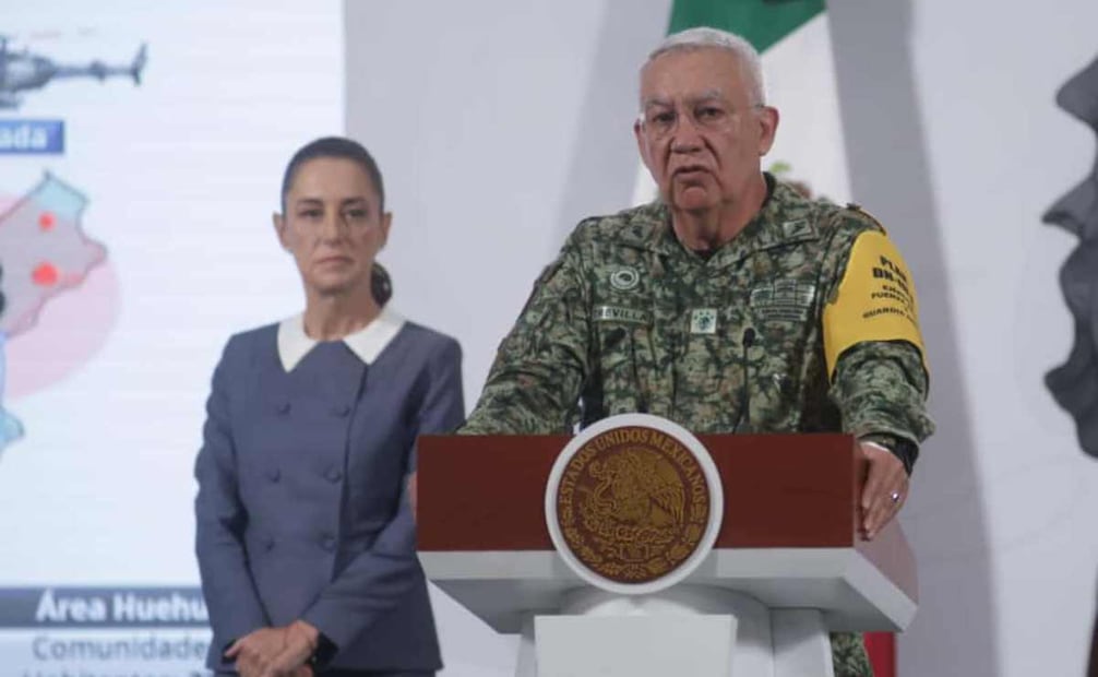 El general Ricardo Trevilla Trejo, titular de la Secretaría de la Defensa Nacional (Sedena), durante la mañanera del 15 de octubre del 2025. Foto: Carlos Mejía / EL UNIVERSAL.