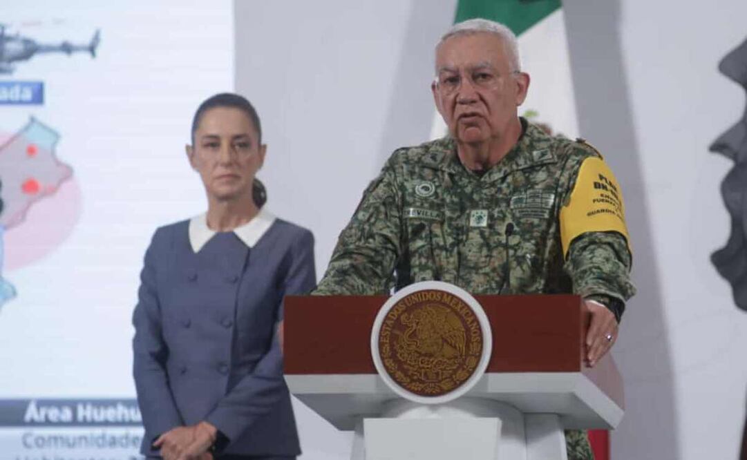 El general Ricardo Trevilla Trejo, titular de la Secretaría de la Defensa Nacional (Sedena), durante la mañanera del 15 de octubre del 2025. Foto: Carlos Mejía / EL UNIVERSAL.