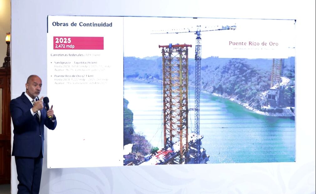 El secretario de Infraestructura, Comunicaciones y Transportes, Jesús Antonio Esteva Medina, informó que este año habrá una inversión pública de 56 mil 549 millones de pesos para obras prioritarias, incluidas las de continuidad de la pasada administración. Foto: Fernanda Rojas/EL UNIVERSAL