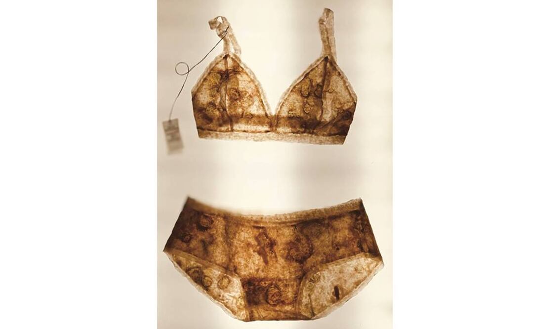 La ropa interior está fabricada en látex con vello y brotes. Foto: Museo Universitario del Chopo.