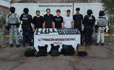 Sinaloa: detienen a ocho personas en varios operativos, entre ellos 3 menores; les aseguran armas y vehículos con reporte de robo