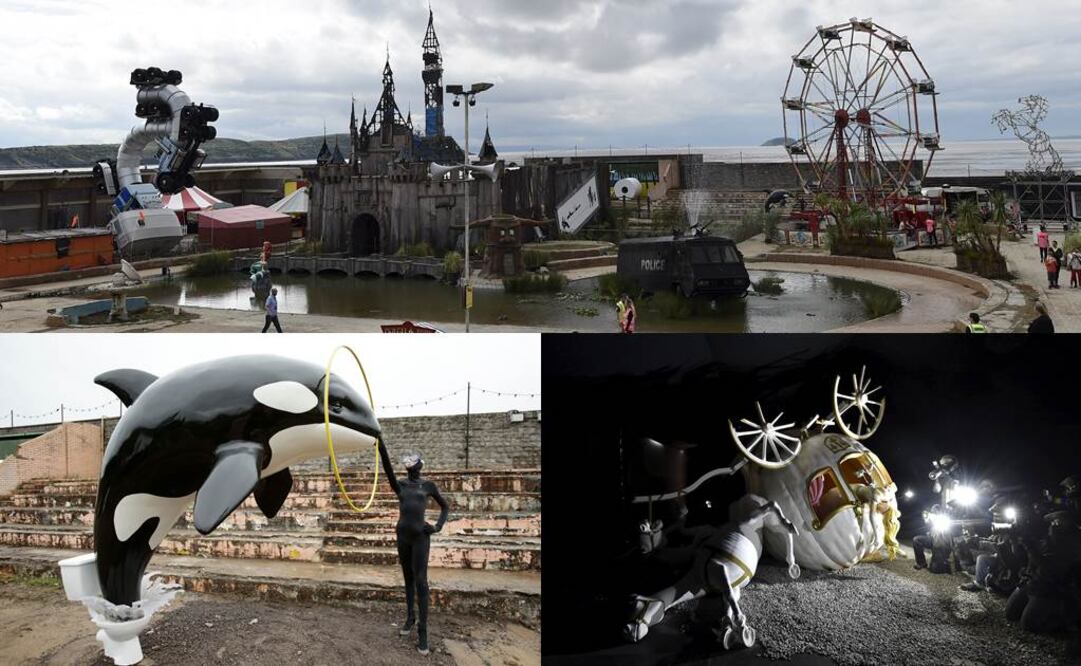 El artista ha levantado en esta ocasión un "parque temático no recomendable para los niños" , dentro del cual ha reunido obras de otros 58 artistas contemporáneos. FOTOS: AP/REUTERS