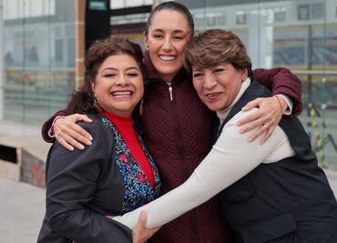 Sheinbaum supervisa avance del Trolebús Chalco-Santa Martha; se reúne con Delfina Gómez y Clara Brugada