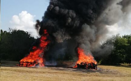 Marina y FGR incineran más de una tonelada de droga asegurada en Chiapas