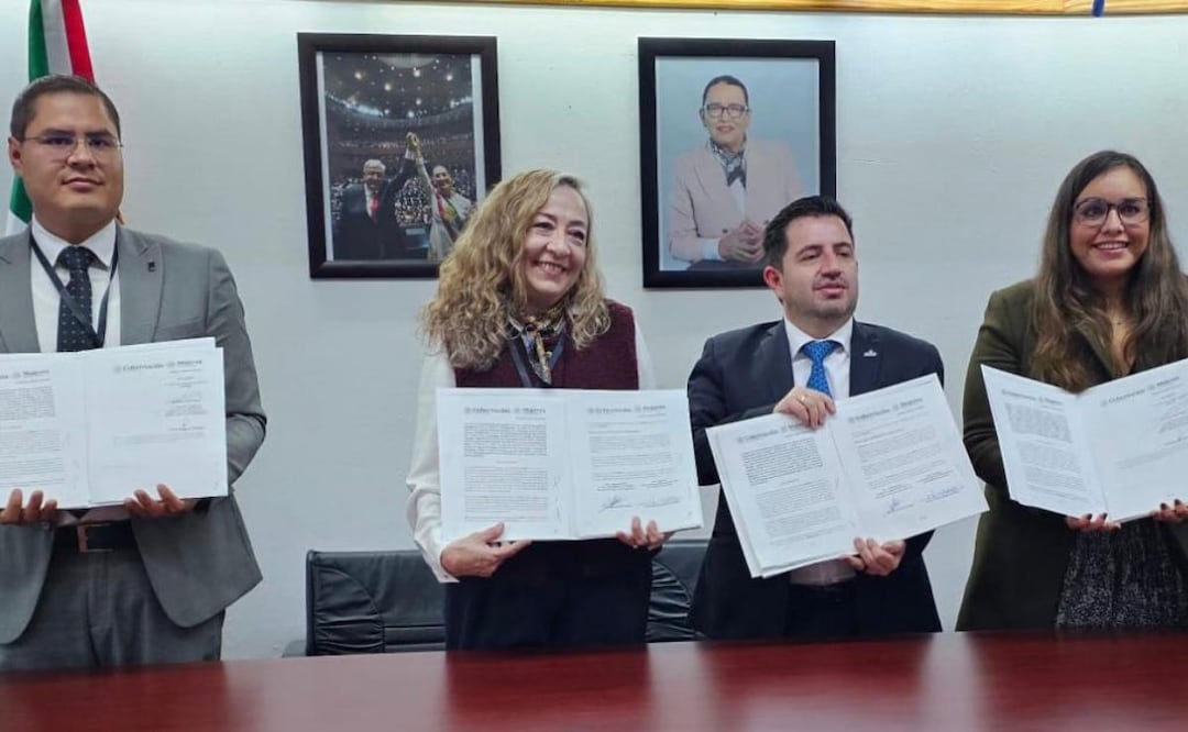 Secretaría de las Mujeres y Renapo firman convenio para atender casos de violencia (28/01/2026). Foto: Especial