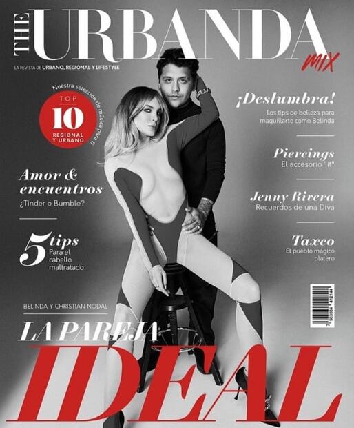 Belinda y Nodal protagonizan portada de revista con looks de lujo