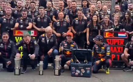 VIDEO: Otra vez le rompen el trofeo a Max Verstappen en los festejos del GP de Bélgica