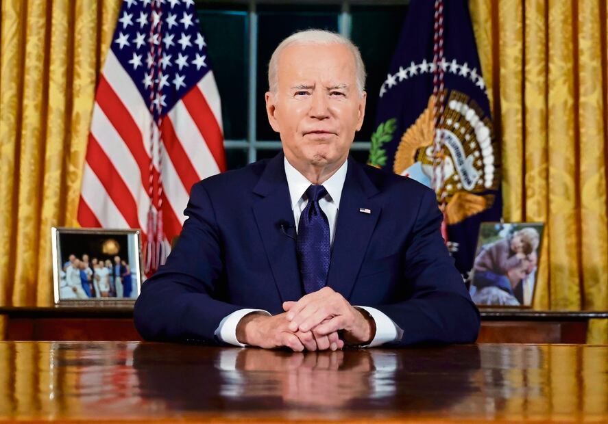 Joe Biden, mandatario estadounidense, ayer al dar un mensaje a la nación desde la Casa Blanca, en Washington. Foto: AP