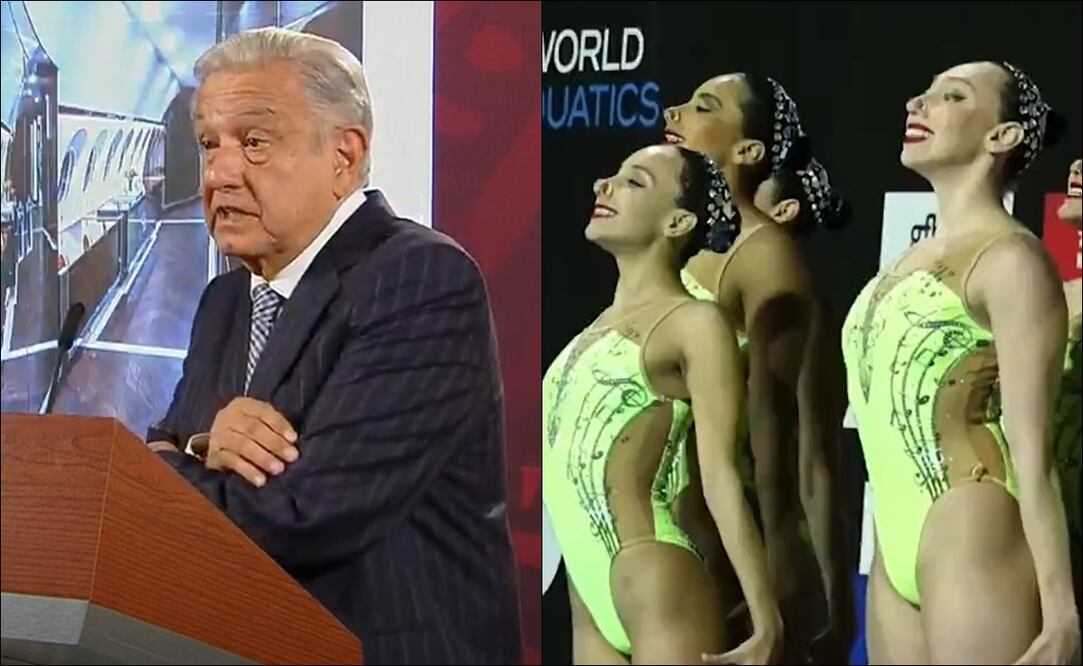 AMLO habló del oro de México en Natación Artística - Foto: Especial