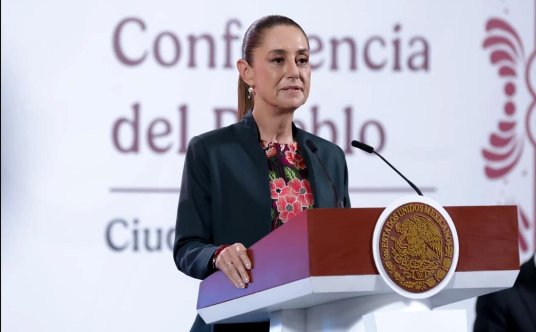 La presidenta Claudia Sheinbaum en la mañanera del 28 de agosto de 2025. Foto: Fernanda Rojas/EL UNIVERSAL