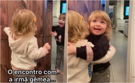 VIDEO. Gemelas se reencuentran al ser separadas por Covid-19; reacción se vuelve viral