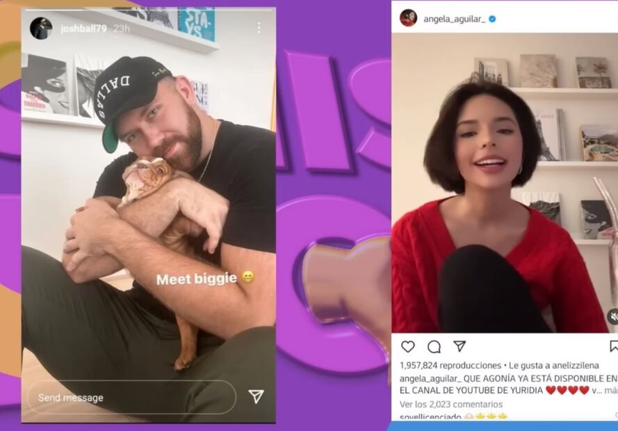 Ángela Aguilar y Josh Ball. Captura/"Chisme no Like".