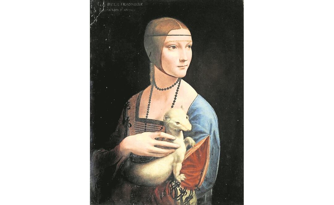 La dama del armiño es uno de los cuatro retratos femeninos conocidos de Leonardo da Vinci; la obra está asegurada por 350 millones de euros. FOTO: AP