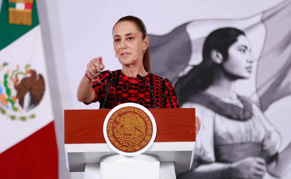 La presidenta Claudia Sheinbaum en la “Mañanera del Pueblo” del miércoles 10 de junio de 2026 en Palacio Nacional. Foto: Diego Simón Sánchez/ EL UNIVERSAL