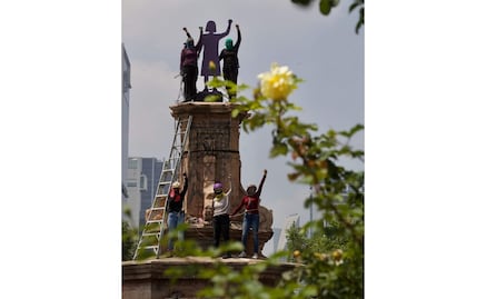 La "antimonumenta" en la exglorieta a Colón, acción de "orden simbólico"