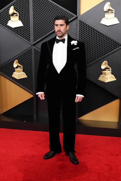 Bad Bunny en los Grammy 2026.
Foto: AFP