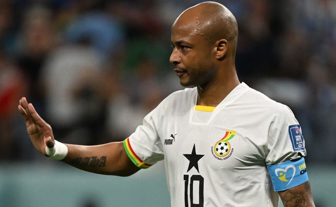 Andre Ayew durante el partido con Uruguay / Foto: AFP