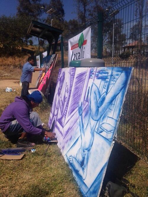 'Causk' relata que envió el boceto con el dibujo a la Secretaría de Cultura de la entidad y fue seleccionado para participar en la pinta de los murales (JUAN MANUEL BARRERA)