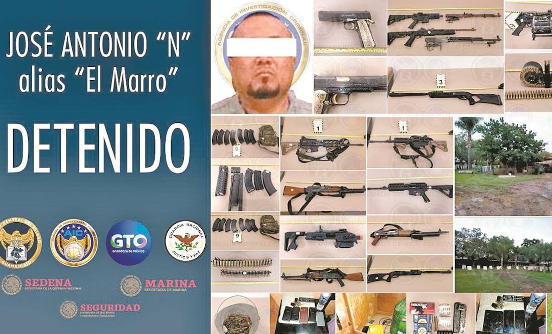 Armamento, cartuchos y otros elementos que fueron asegurados al grupo criminal de Santa Rosa de Lima. Foto: ESPECIAL