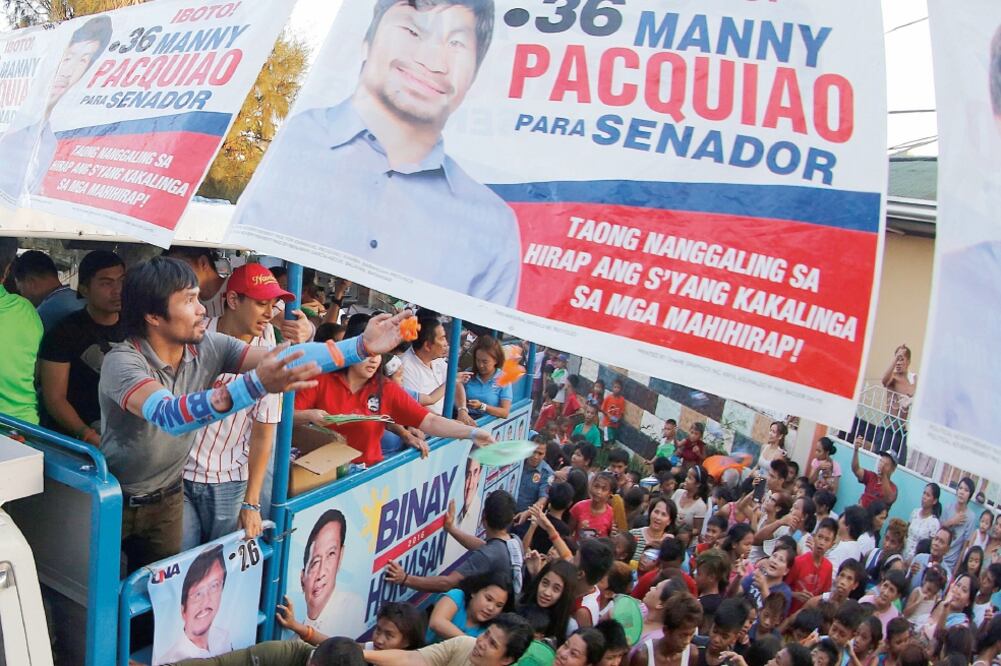 El candidato al Senado filipino Manny Pacquiao, en un mitin político (FRANCIS R. MALASIG. EFE)