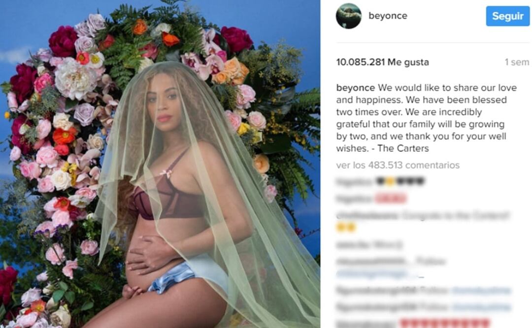 Beyoncé rompió récord con la imagen para dar a conocer su nuevo embarazo  FOTO: INSTAGRAM