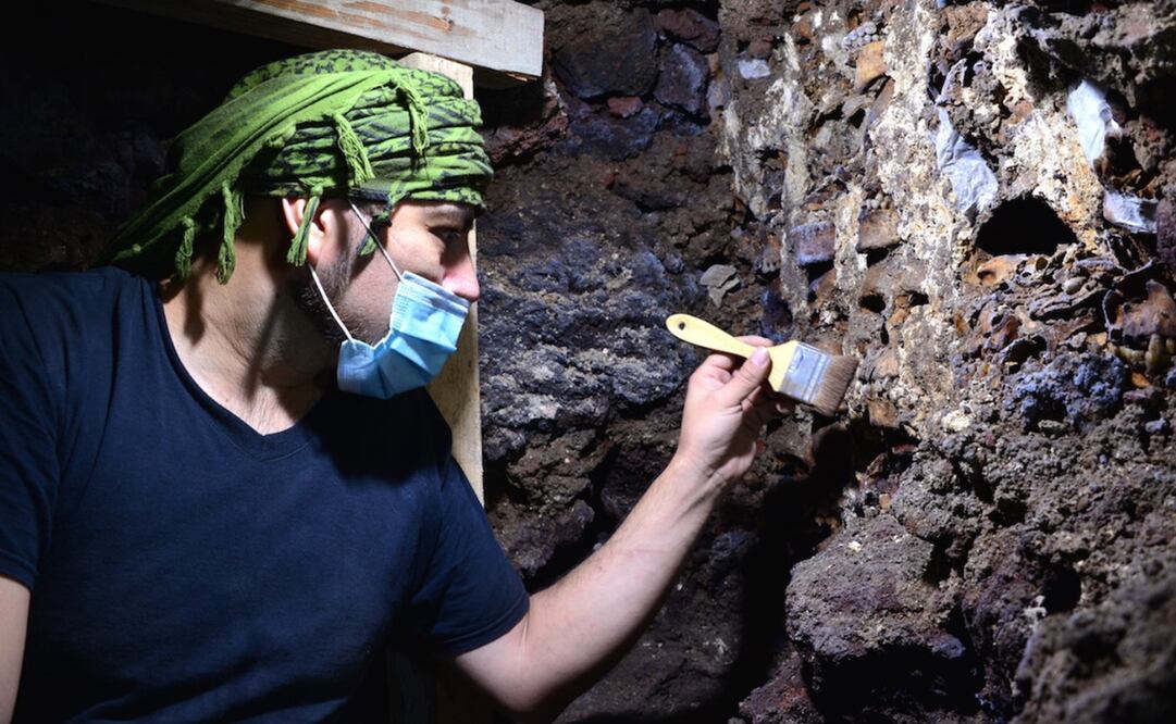 Investigadores del INAH descubrieron 119 cráneos que corresponden al lado oeste del Tzompantli (hilera o muro de cráneos), en el Centro Histórico. Foto: Archivo EL UNIVERSAL.
