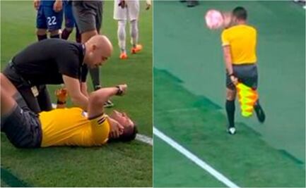 Árbitro mexicano recibe balonazo y abandona partido en la Copa Oro