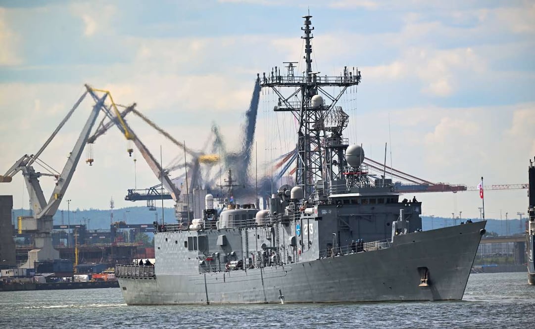 La fragata de misiles guiados ORP Gen. T. Kosciuszko (273), clase Oliver Hazard Perry, de la Armada polaca, zarpó del norte de Polonia para participar en las Baltops 2026. Foto: EFE