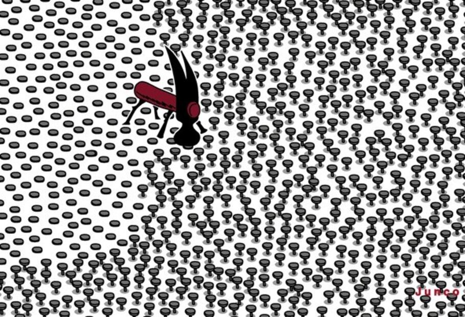 El escritor, especialista en humor gráfico y caricatura. Foto: Muestra "La lógica del humor"