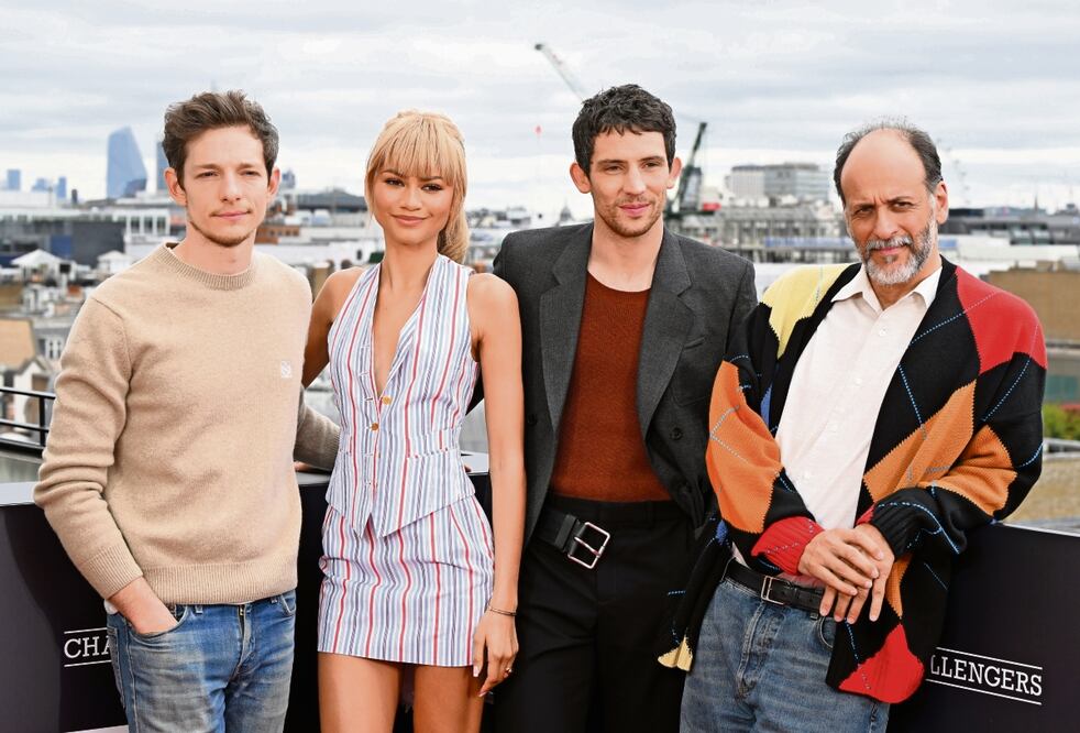 Mike Faist, Zendaya, Josh O’ Connor y el director Luka Guadagnino. Foto: de Warner
