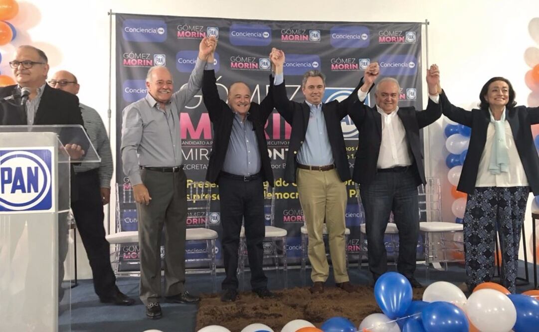 Manuel Gómez Morin (al centro) candidato a la dirigencia nacional del PAN. Foto: Especial