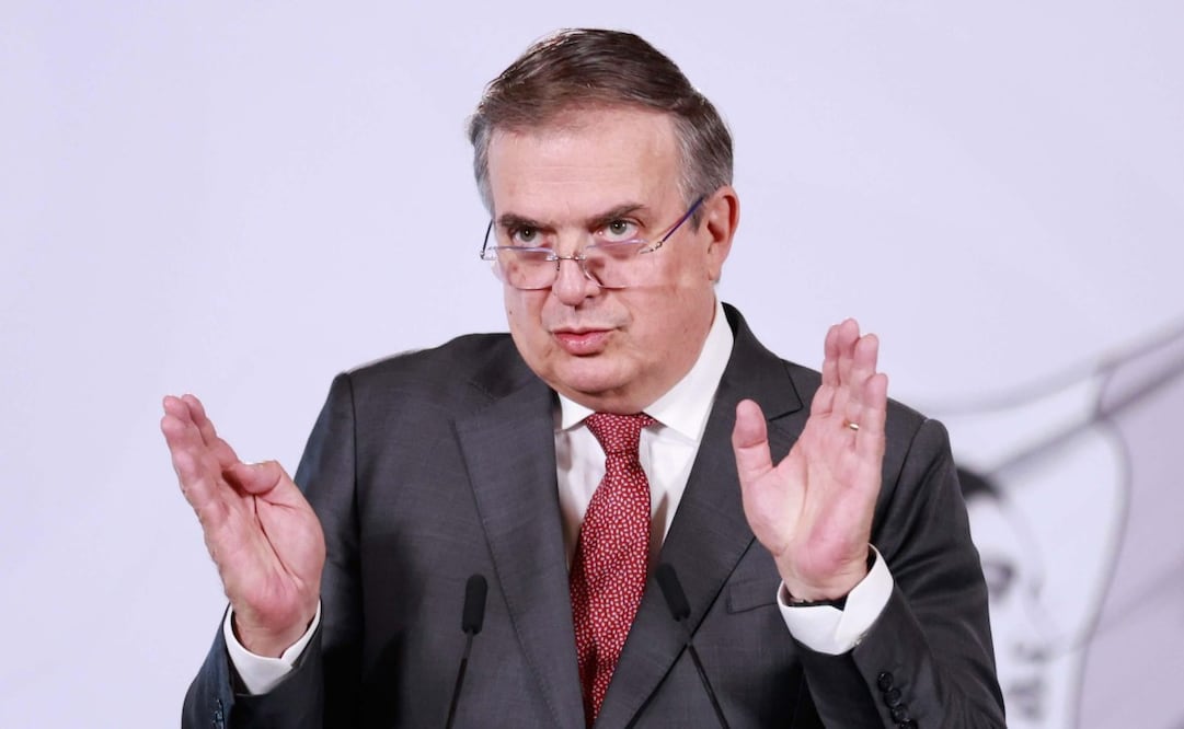 El secretario de Economía, Marcelo Ebrard, en la “Mañanera del Pueblo” del 2 de julio de 2026 en Palacio Nacional. Foto: Diego Simón Sánchez/ EL UNIVERSAL