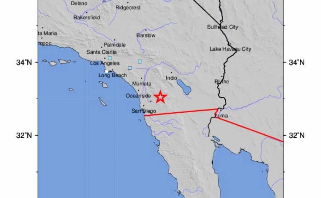 Se registró un sismo de 5.1 en California. Foto: Tomada de la cuenta de X de @SkyAlertMx