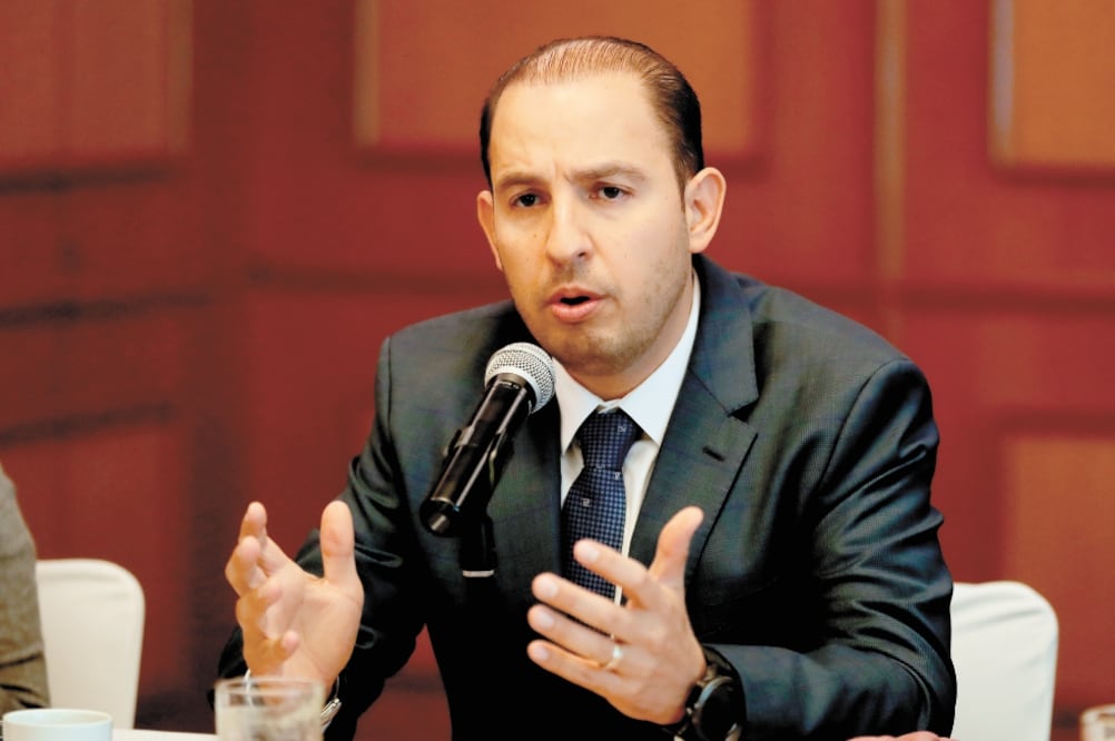 Marko Cortés, dirigente del PAN, señaló que las obras de Santa Lucía, la refinería de Dos Bocas y el Tren Maya son sólo caprichos del Presidente. Foto: ARCHIVO EL UNIVERSAL