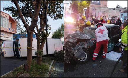 VIDEO: Auto a toda velocidad choca contra microbús y lo voltea en Apizaco