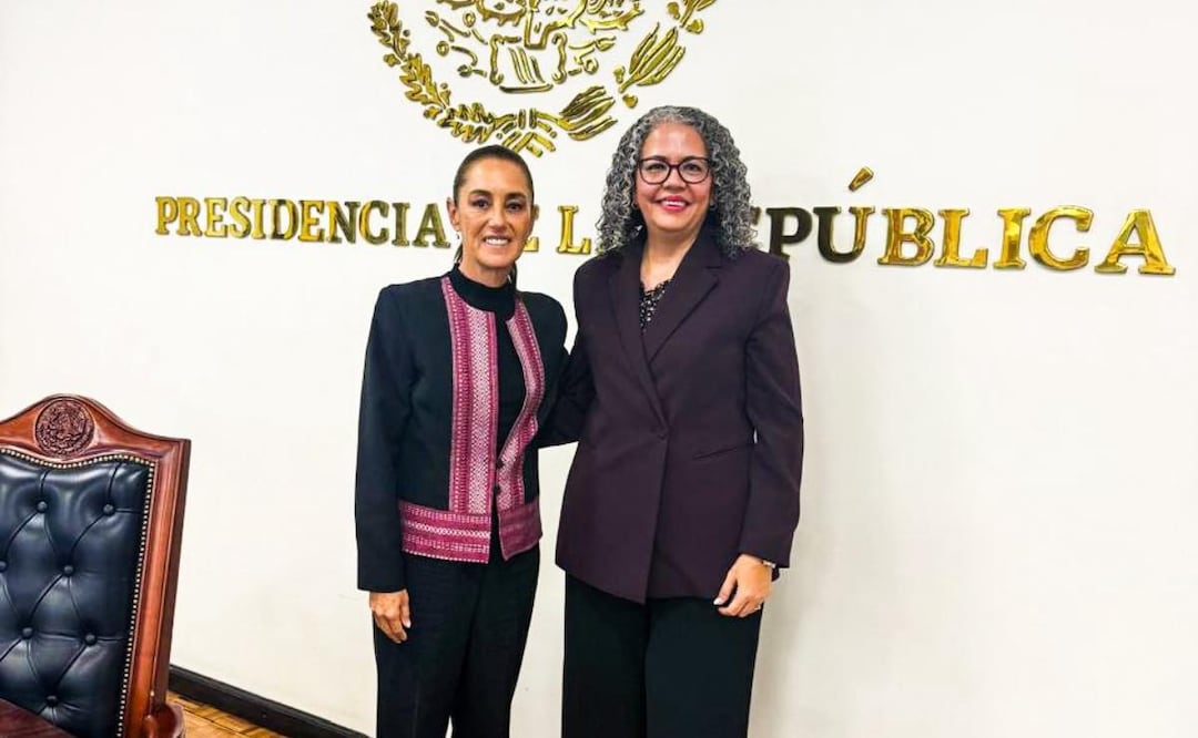 Presidenta Claudia Sheinbaum se reúne por primera vez con la gobernadora interina de Sinaloa, Graciela Domínguez Nava, en Palacio Nacional (17/09/2026). Foto: Tomada de X (@GracielaDguezN)