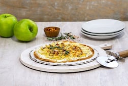 Receta: pizzeta de manzana con quesos