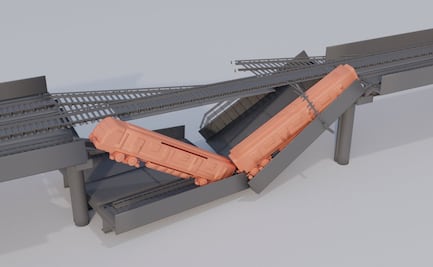 Gráfico interactivo. Reconstrucción del momento del desplome de la línea 12