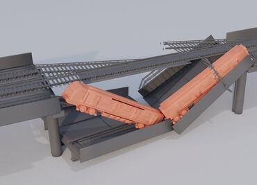 Gráfico interactivo. Reconstrucción del momento del desplome de la línea 12