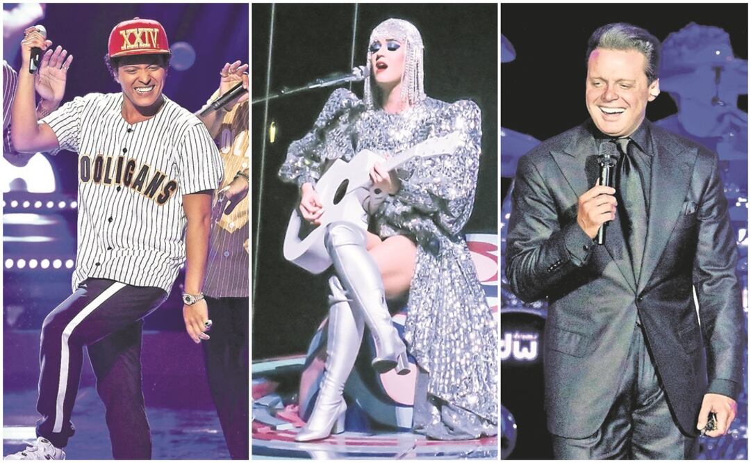 Bruno Mars se presentará en el Foro Sol los días 2 y 3 de febrero; Luis Miguel, Enrique Bunbury y Katy Perry son los más esperados. (FOTOS: CORTESÍA / CLASOS / AP)