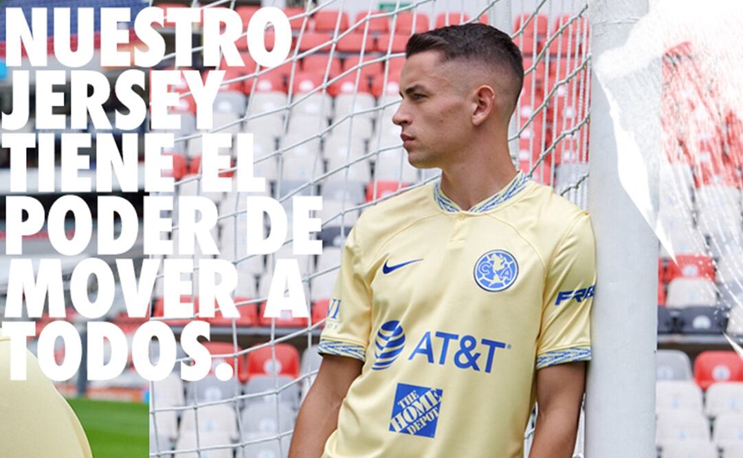 Álvaro Fidalgo modelando el nuevo uniforme de Las Águilas - FOTO: Twitter @ClubAmerica