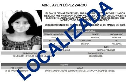 Localizan con vida a la menor Abril Aylin, reportada como desaparecida en Iztapalapa