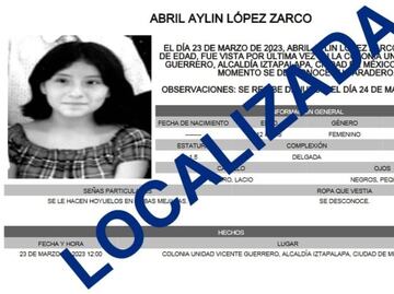 Localizan con vida a la menor Abril Aylin, reportada como desaparecida en Iztapalapa