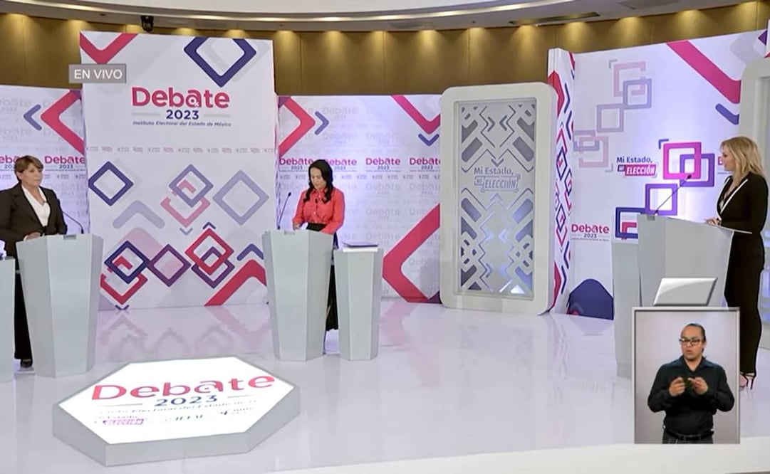 Ana Paula Ordorica en el primer debate de las candidatas a la gubernatura del Edomex. Foto: Captura de YouTube
