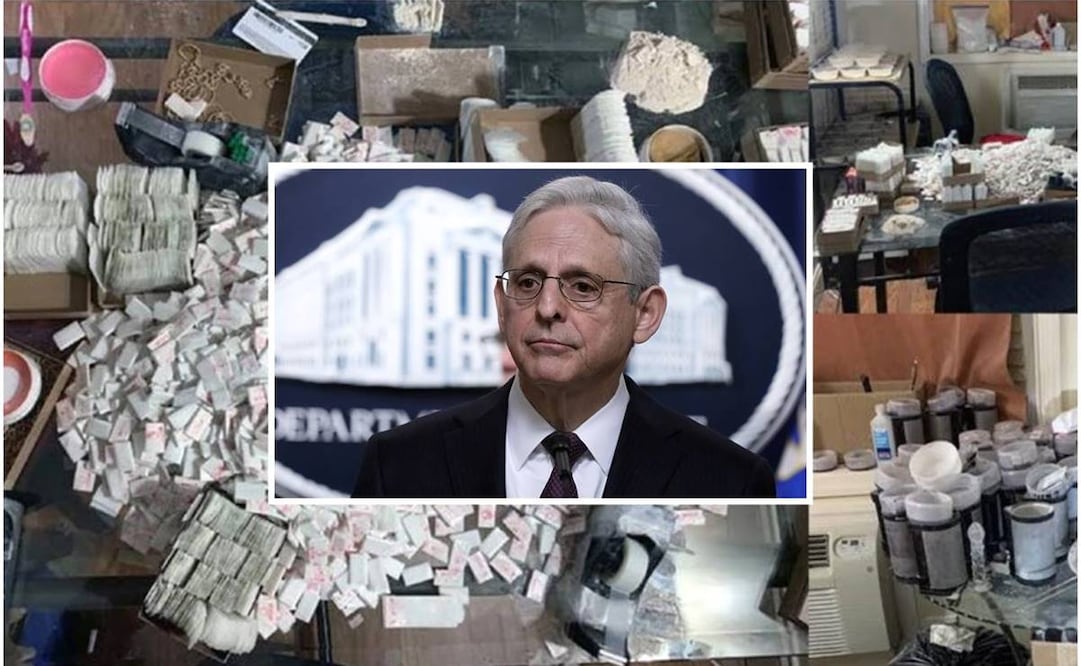 El fiscal general Merrick Garland, en conferencia de prensa acerca del tráfico de fentanilo. Foto: Susan Walsh/AP