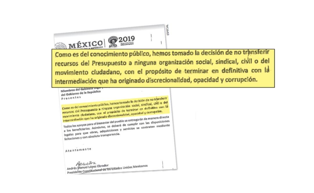 Re cordatorio.En una circular se recordó a los funcionarios que todos los apoyos de programas federales del Bienestar se entregarán de manera directa a los beneficiarios inscritos (ESPECIAL)