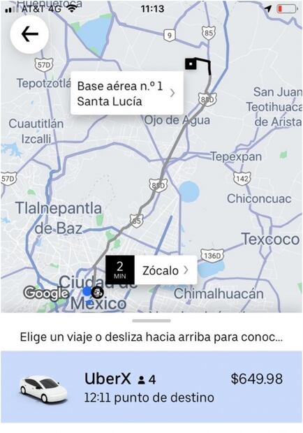 Cuánto costará trasladarse al nuevo aeropuerto de Santa Lucía