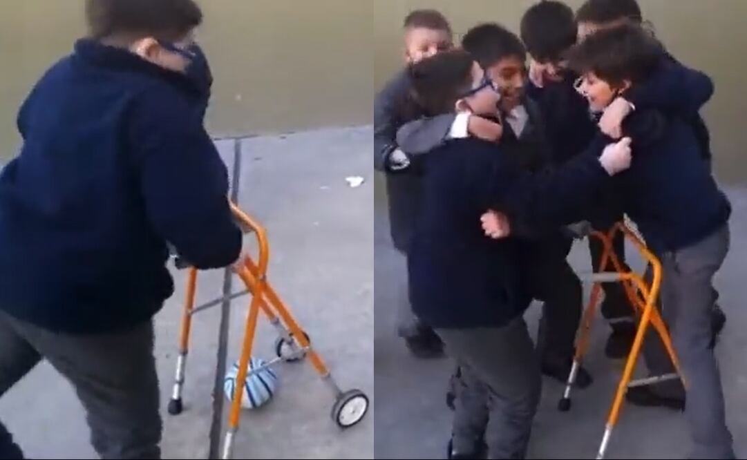 Niños festejan con su compañero que marcó un penalti - FOTO: Especial