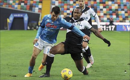 Napoli gana con gol de último minuto ante el Udinese