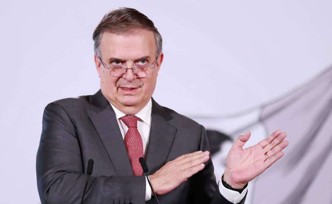 El secretario de Economía, Marcelo Ebrard, en la “Mañanera del Pueblo” del 2 de julio de 2026 en Palacio Nacional. Foto: Diego Simón Sánchez/ EL UNIVERSAL